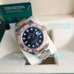 Swiss Quality Rolex Yacht-Master 8215 Watch Black Face Rose Gold Two-tone Watch 